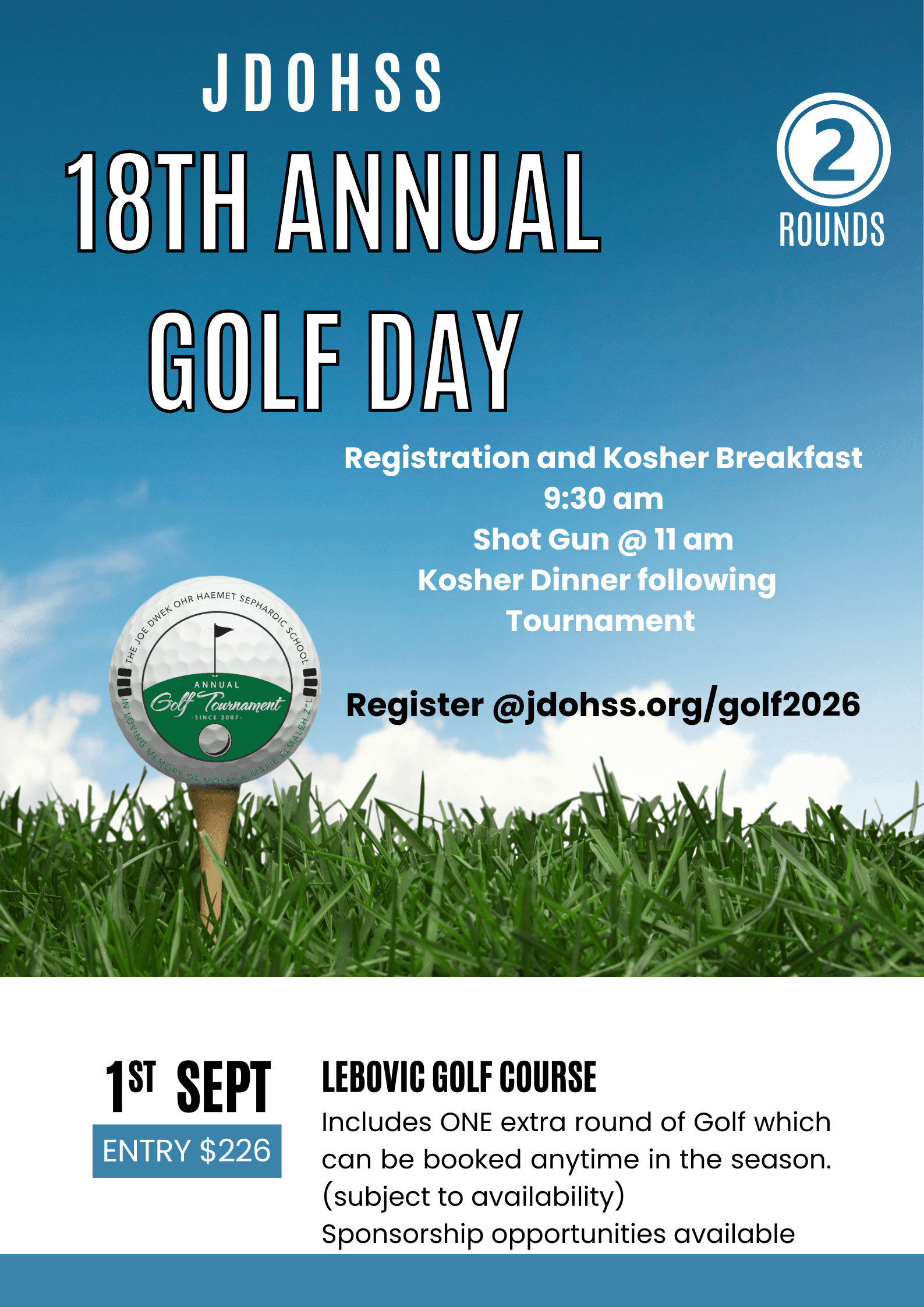 18th Annual Golf Day event flyer